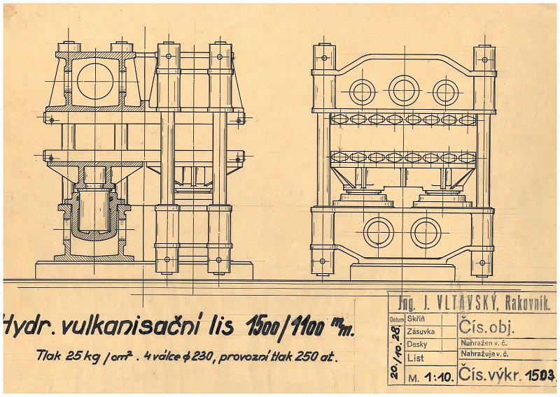 Hydraulický vulkanizační lis